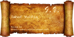Imhof Vulfia névjegykártya